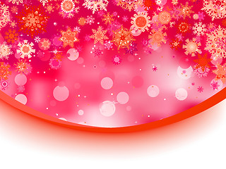 Image showing Pink background with snowflakes. EPS 8