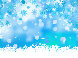 Image showing Elegant christmas blue with snowflakes. EPS 8