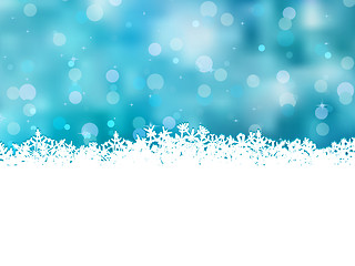 Image showing Blue christmas with beautiful snowflakes. EPS 8