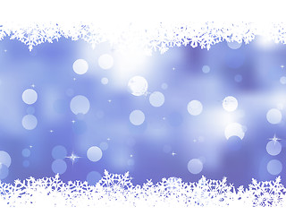 Image showing Christmas blue background with snow flakes. EPS 8