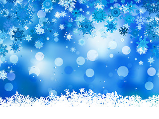 Image showing Elegant christmas blue with snowflakes. EPS 8