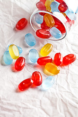 Image showing colorful candies in glass jar