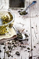 Image showing cup of green tea 