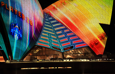 Image showing Opera House sails during Vivid Sydney