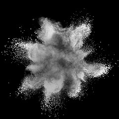 Image showing White powder explosion isolated on black