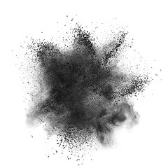 Image showing Black powder explosion isolated on white