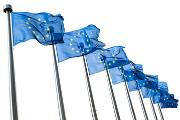 Image showing European Union flags isolated on white