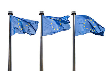 Image showing European Union flags isolated on white