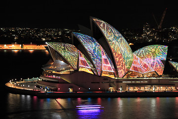 Image showing Sydney Opera House in colourful reptile snakeskin