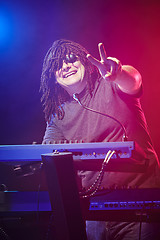 Image showing Musician playing on a keyboard