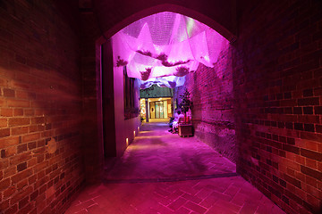 Image showing Heavens Cloth in an alleyway during Vivid Sydney