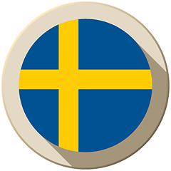 Image showing Sweden Flag Button Icon Modern
