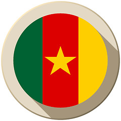 Image showing Cameroon Flag Button Icon Modern