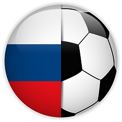 Image showing Russia Flag with Soccer Ball Background