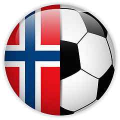 Image showing Norway Flag with Soccer Ball Background