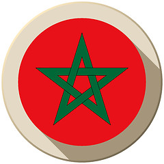 Image showing Morocco Flag Button Icon Modern