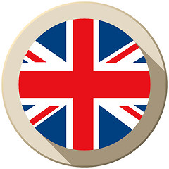 Image showing UK Flag Button Icon Modern