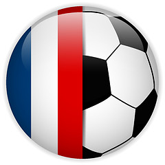 Image showing France Flag with Soccer Ball Background