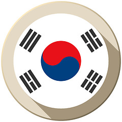 Image showing South Korea Flag Button Icon Modern