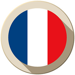 Image showing France Flag Button Icon Modern