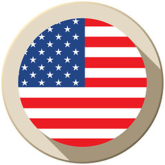 Image showing USA Flag Button Icon Modern