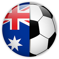 Image showing Australia Flag with Soccer Ball Background