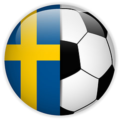 Image showing Sweden Flag with Soccer Ball Background