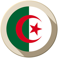 Image showing Algeria Flag Button Icon Modern