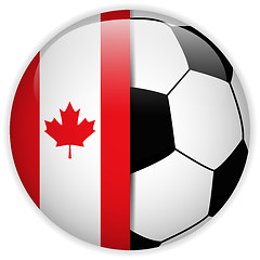 Image showing Canada Flag with Soccer Ball Background