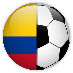 Image showing Colombia Flag with Soccer Ball Background
