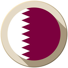 Image showing Qatar Flag Button Icon Modern