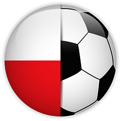 Image showing Poland Flag with Soccer Ball Background