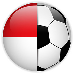 Image showing Monaco Flag with Soccer Ball Background