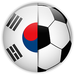 Image showing South Korea Flag with Soccer Ball Background
