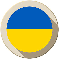 Image showing Ukraine Flag Button Icon Modern