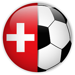 Image showing Switzerland Flag with Soccer Ball Background