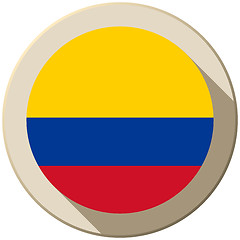 Image showing Colombia Flag Button Icon Modern