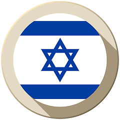 Image showing Israel Flag Button Icon Modern