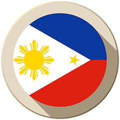 Image showing Philippines Flag Button Icon Modern