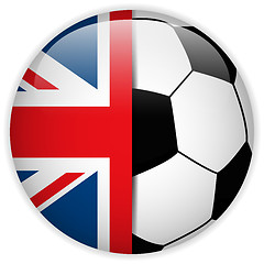 Image showing UK Flag with Soccer Ball Background