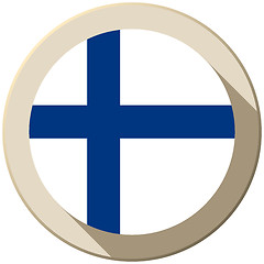 Image showing Finland Flag Button Icon Modern