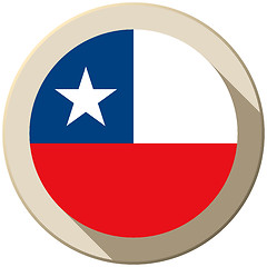 Image showing Chile Flag Button Icon Modern