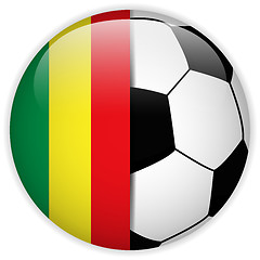 Image showing Mali Flag with Soccer Ball Background