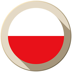 Image showing Poland Flag Button Icon Modern