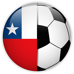 Image showing Chile Flag with Soccer Ball Background