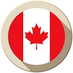 Image showing Canada Flag Button Icon Modern