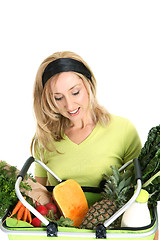 Image showing Woman with basket of food