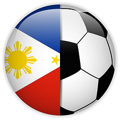 Image showing Philippines Flag with Soccer Ball Background