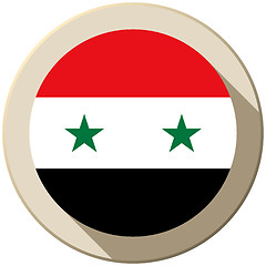 Image showing Syria Flag Button Icon Modern