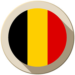 Image showing Belgium Flag Button Icon Modern